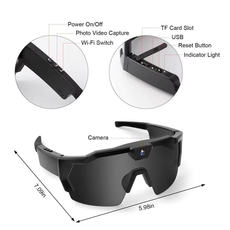 HD Camera Glasses With 32GB SD Card