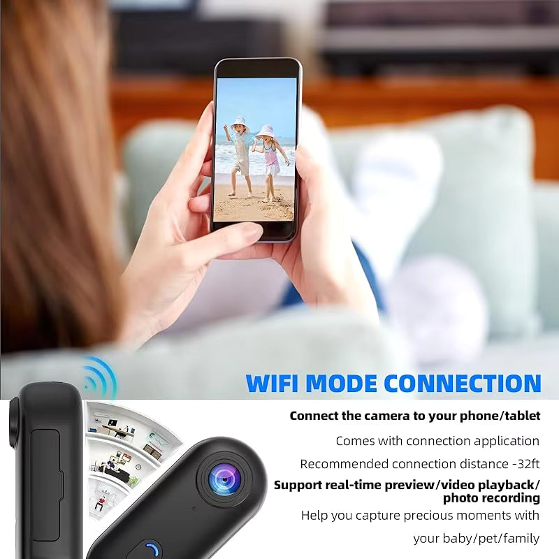 4K Mini WiFi Action Clippable Camera